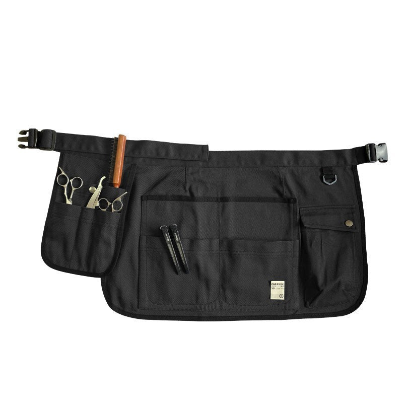 Robuste Werkzeug-Gürteltasche für den Garten – Kurze Halbschürze aus Canvas – Multifunktions-Hüfttasche mit vielen Taschen – Schwarz
