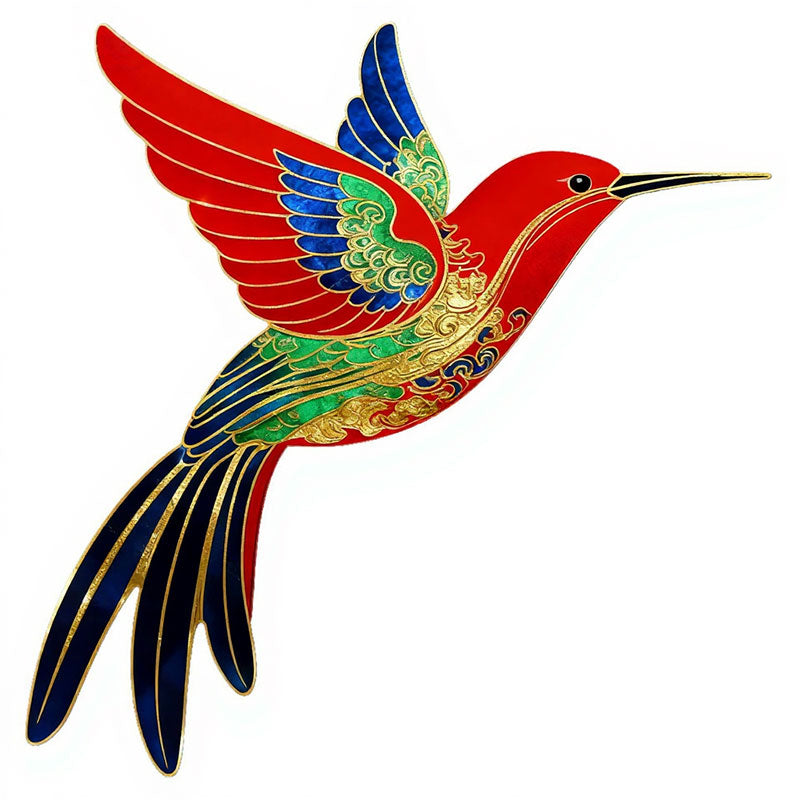 Roter Eisen Kolibri Deko Garten Wanddekoration Kreative Wohnaccessoires Outdoor Hängedeko