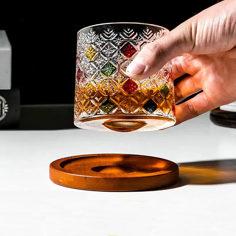 Rotierendes Whiskyglas mit Drehboden – Elegantes Glas für Whisky, Bourbon & Spirituosenliebhaber