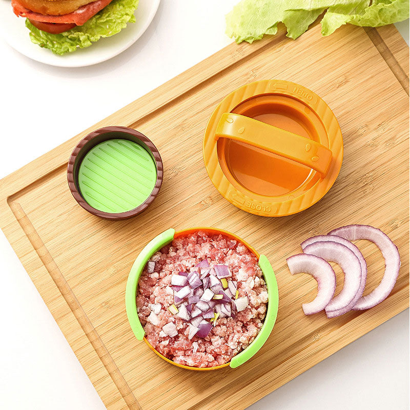 Runder Hamburger Patty Maker Set – Fleischpresse & Burgerpresse Küchenwerkzeug für gleichmäßige Patties