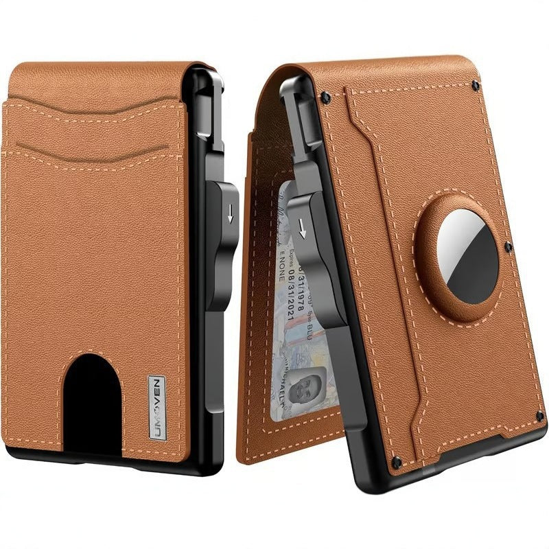 AirTag Geldbörse Herren mit RFID-Schutz – Smart Wallet aus Carbon & Metall – Großes Kartenetui mit AirTag-Halter – Slim Wallet für viele Karten – Männer Geschenk
