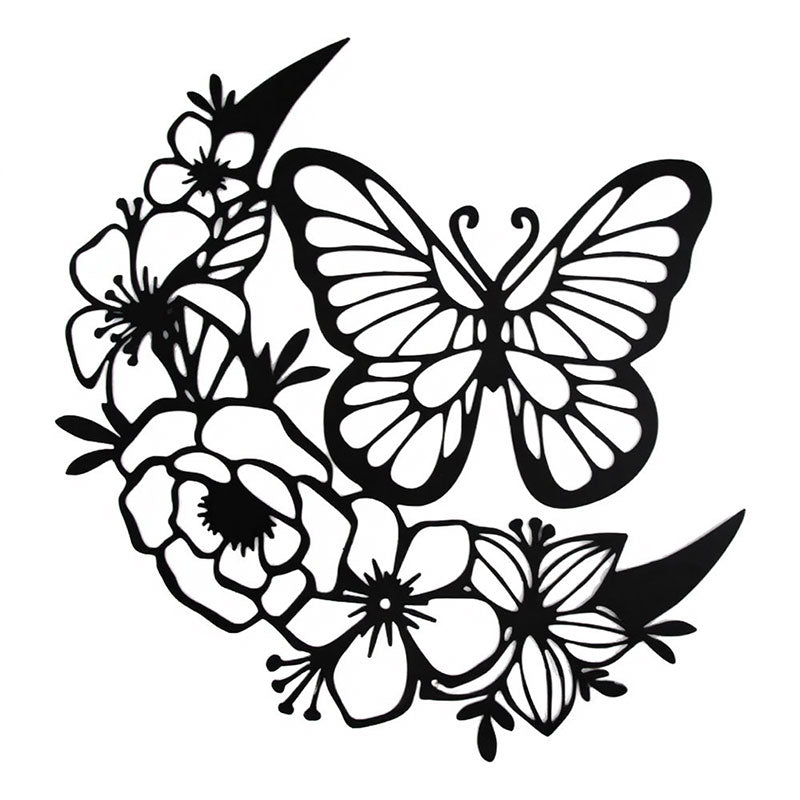 Schwarze Metall Schmetterling Wanddeko Boho Metall Wandkunst Wohnkultur Dekofigur