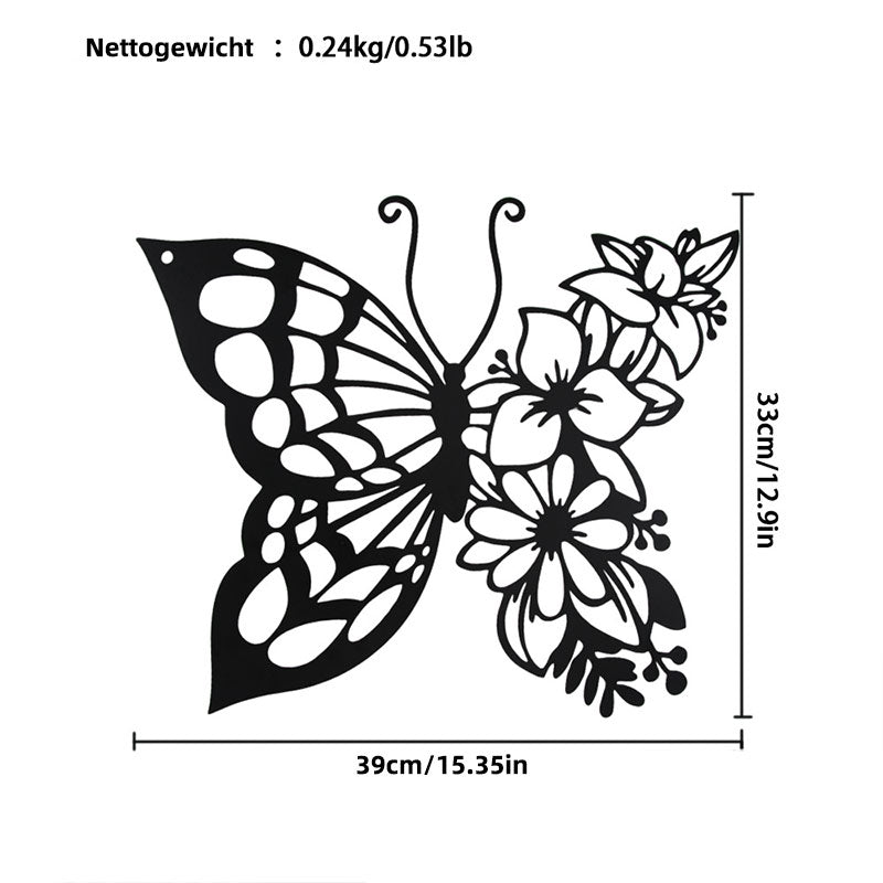 Schwarze Metall Schmetterling Wanddeko Boho Metall Wandkunst Wohnkultur Dekofigur