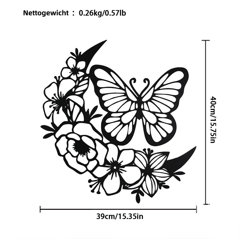 Schwarze Metall Schmetterling Wanddeko Boho Metall Wandkunst Wohnkultur Dekofigur