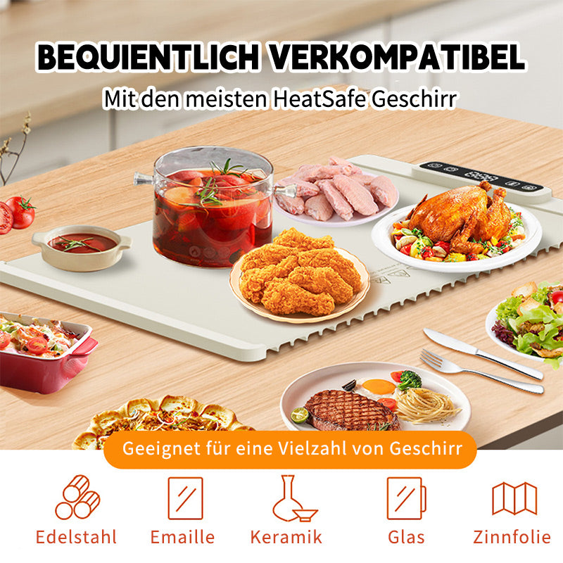 Silicone Electric Warming Tray – Food & Soup Warmer Mat, Desktop Heating Pad for Meals & Tableware