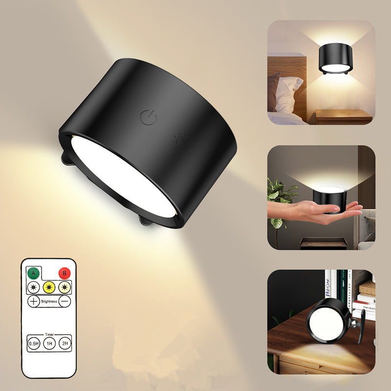 LED Wandleuchte mit Magnetfuß USB Wiederaufladbar Kabellose Nachttischlampe Ohne Bohren Moderne Wandlampe mit Akku für Schlafzimmer und Flur