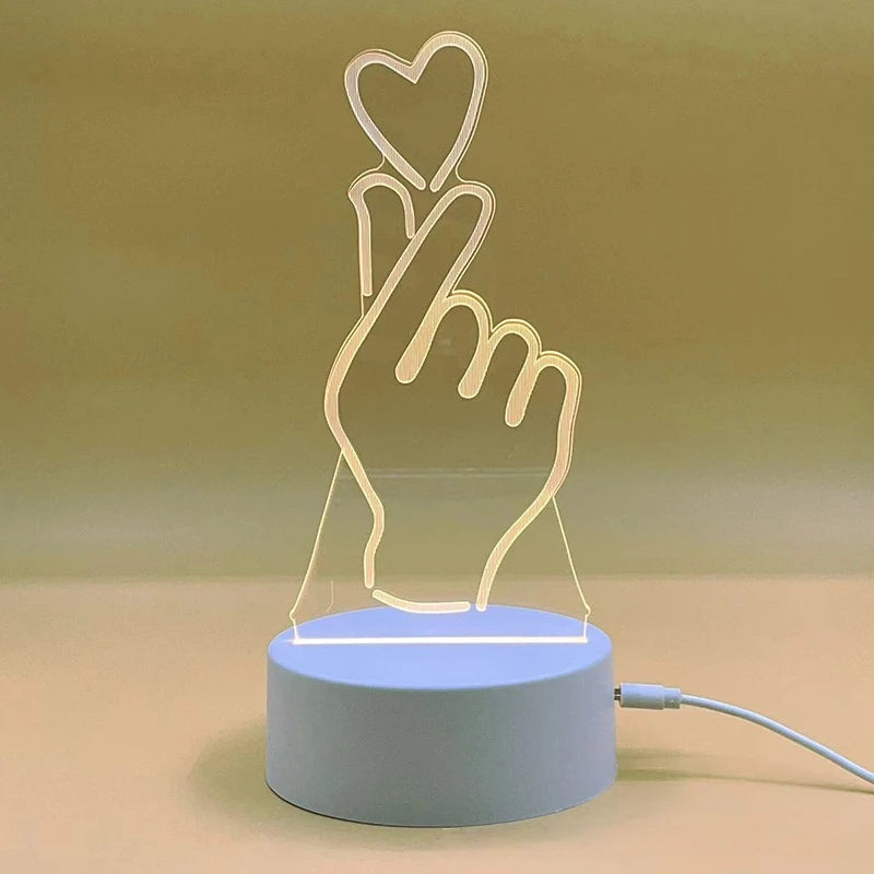 3D LED Nachtlicht für Kinder & Erwachsene – Acryl Tischlampe mit Optischer Illusion, USB Nachtischlampe Warmweiß