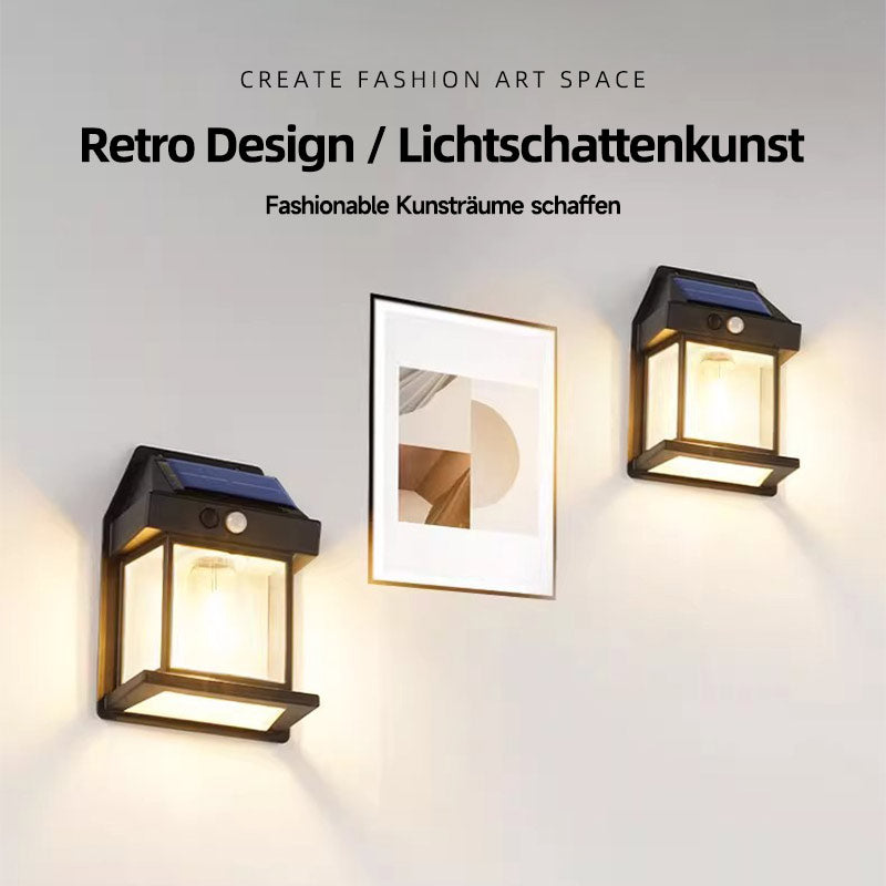 Solar Bewegungsmelder Wandlampe – LED Außenleuchte für Terrasse