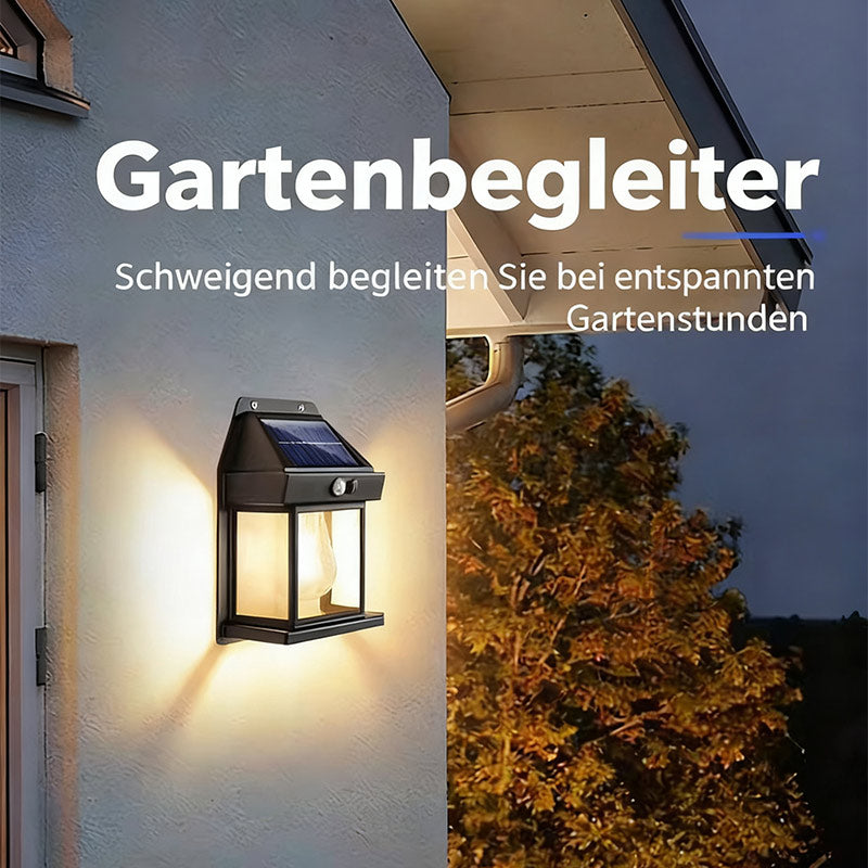 Solar Bewegungsmelder Wandlampe – LED Außenleuchte für Terrasse