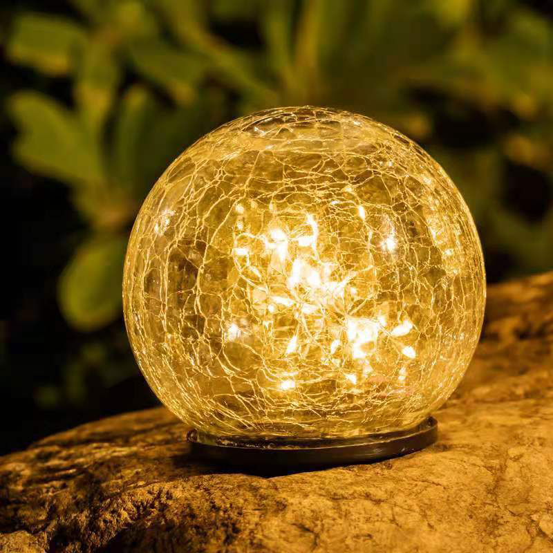 Solar Rissglas Gartenleuchte – Outdoor Wasserdichte Bodenstecker Lampe für Garten, Hof & Terrasse