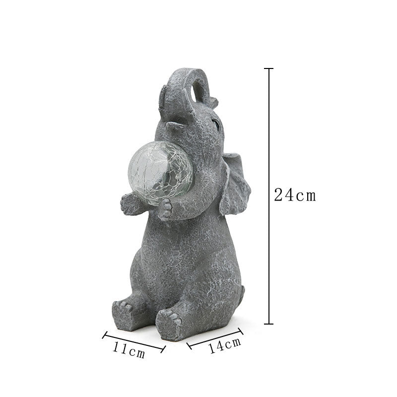 Solar Elefant Gartenfigur Outdoor LED Solarleuchte Garten Deko
