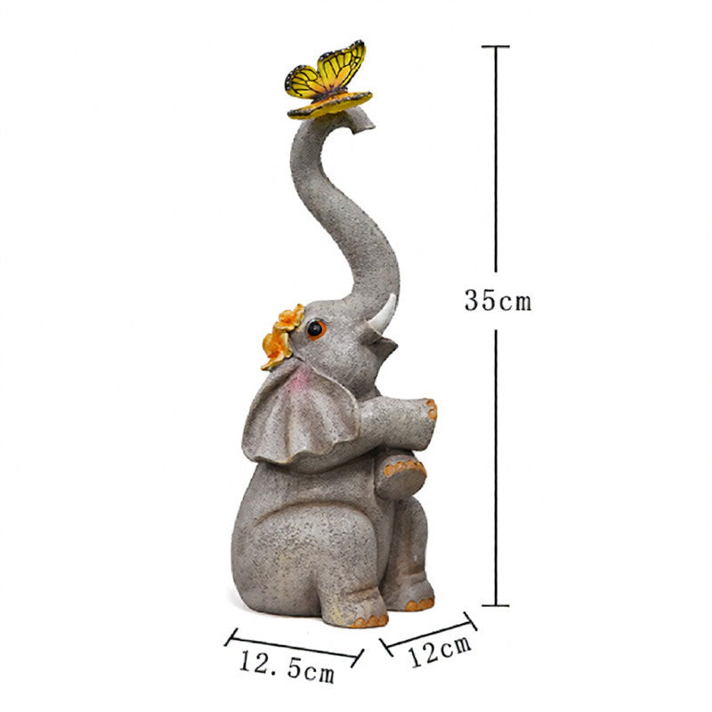 Solar Elefant Gartenfigur Outdoor LED Solarleuchte Garten Deko