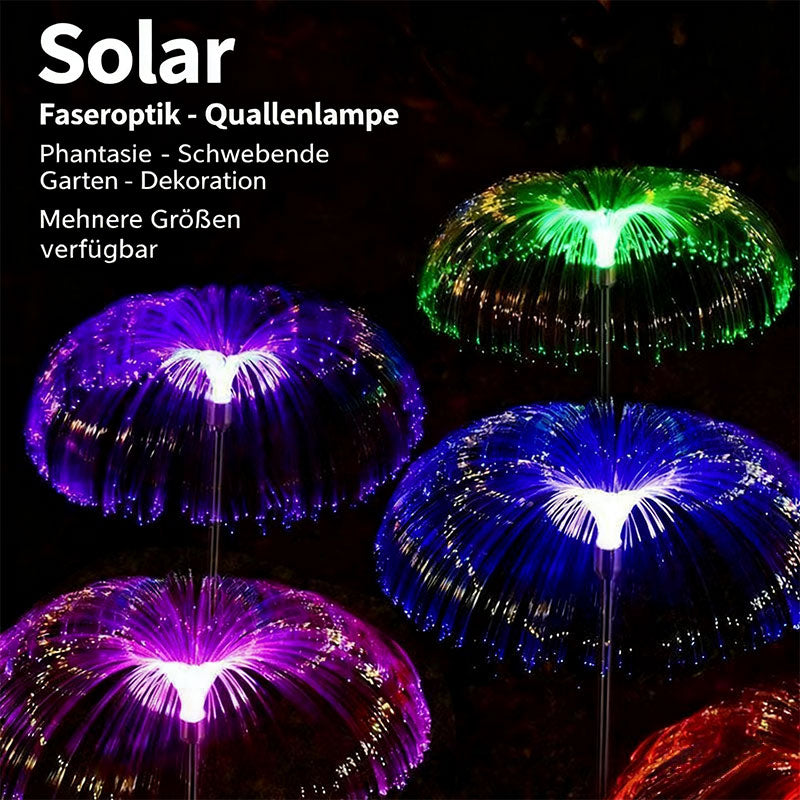 Solar Faseroptik Gartenleuchte – Bunte Quallen-Lampe für Außen