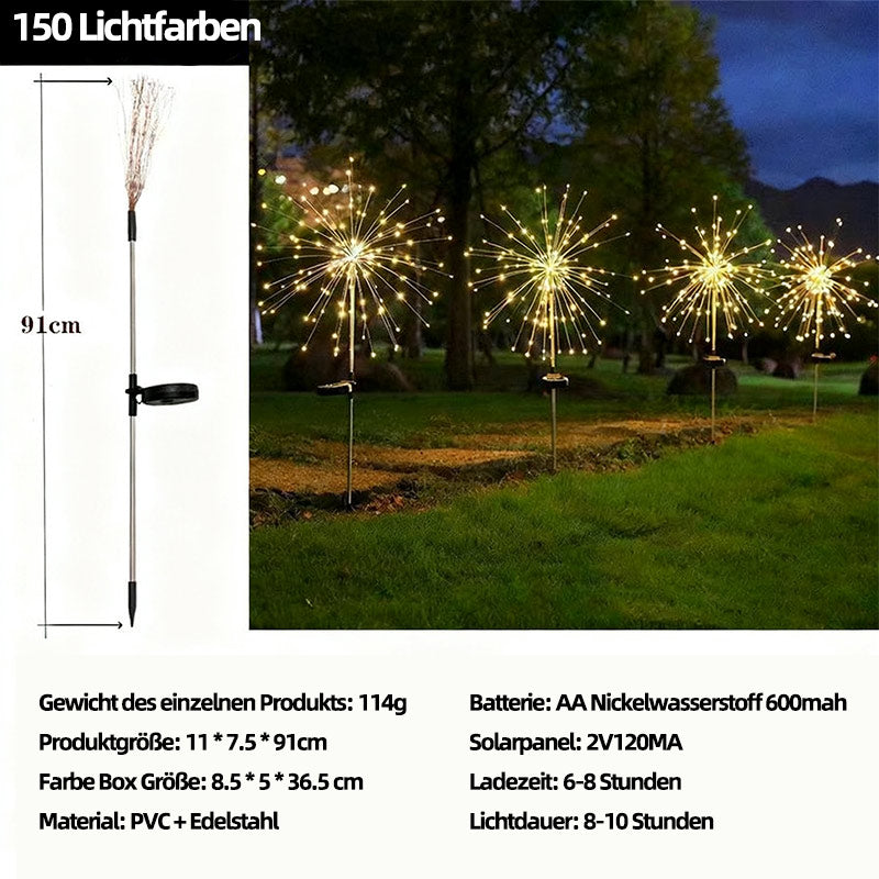 Solar Feuerwerk Gartenlampe – LED Außenlicht mit Bewegungssensor, Rasen Erdspieß Beleuchtung