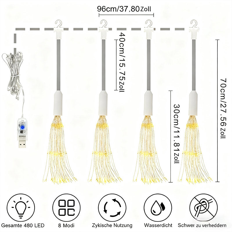 Solar Feuerwerk Gartenlampe – LED Außenlicht mit Bewegungssensor, Rasen Erdspieß Beleuchtung