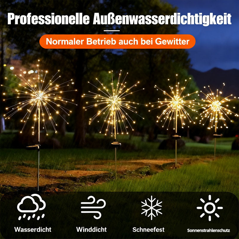 Solar Feuerwerk Gartenlampe – LED Außenlicht mit Bewegungssensor, Rasen Erdspieß Beleuchtung