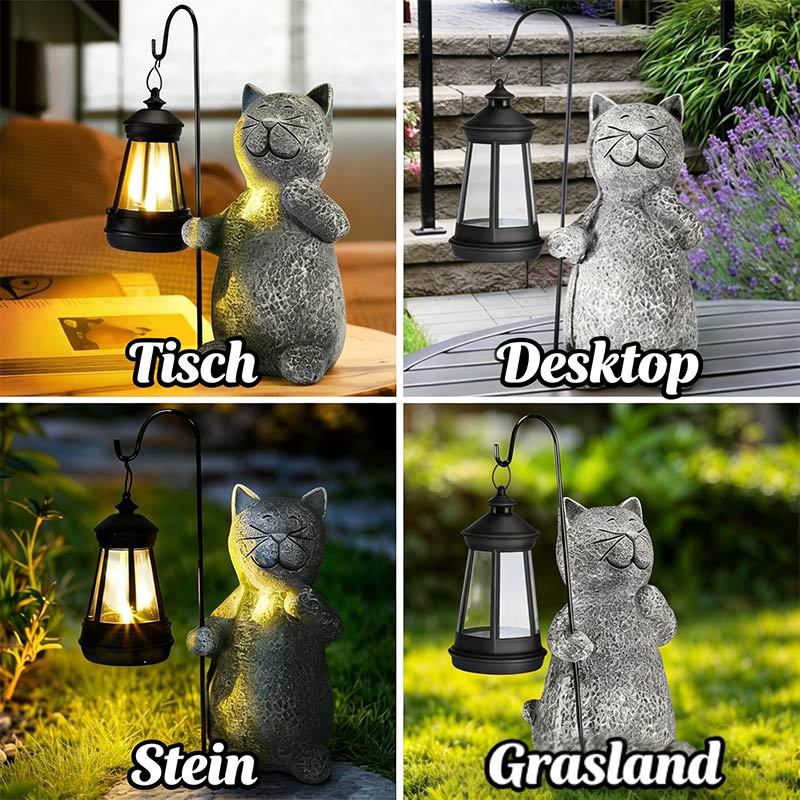 Solar Glückskatze Laterne Outdoor Garten Deko LED Solarleuchte