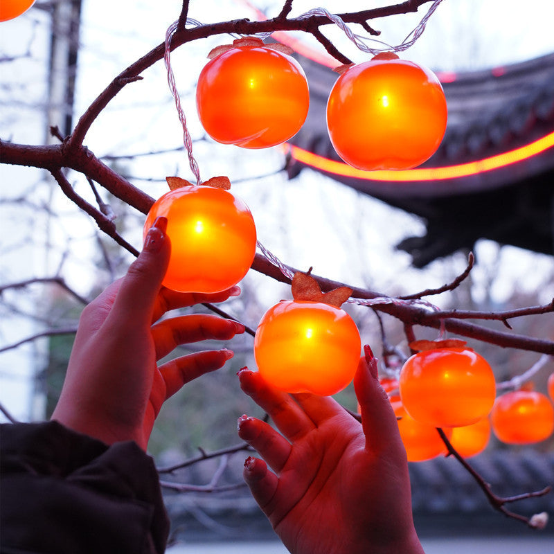 Solar Kaki Lichterkette Kleine Laternen Neujahr Garten Hof Dekoration LED Baumlichter