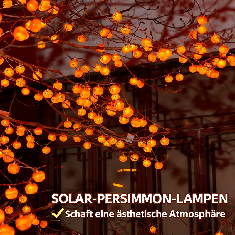 Solar Kaki Lichterkette Kleine Laternen Neujahr Garten Hof Dekoration LED Baumlichter