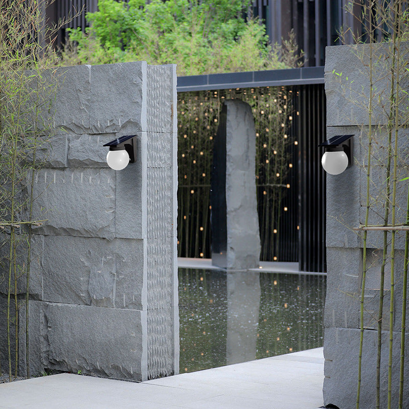 Solar Kugel-Wandlampe – LED Gartenleuchte für Außen, Wasserdicht, Terrasse & Villa Landschaftsdeko