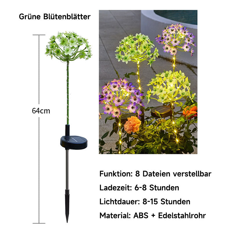 Solar LED Hortensien Lampe – Wasserdichte Gartenleuchte für Außen, Terrasse, Hof & Rasen Dekoration