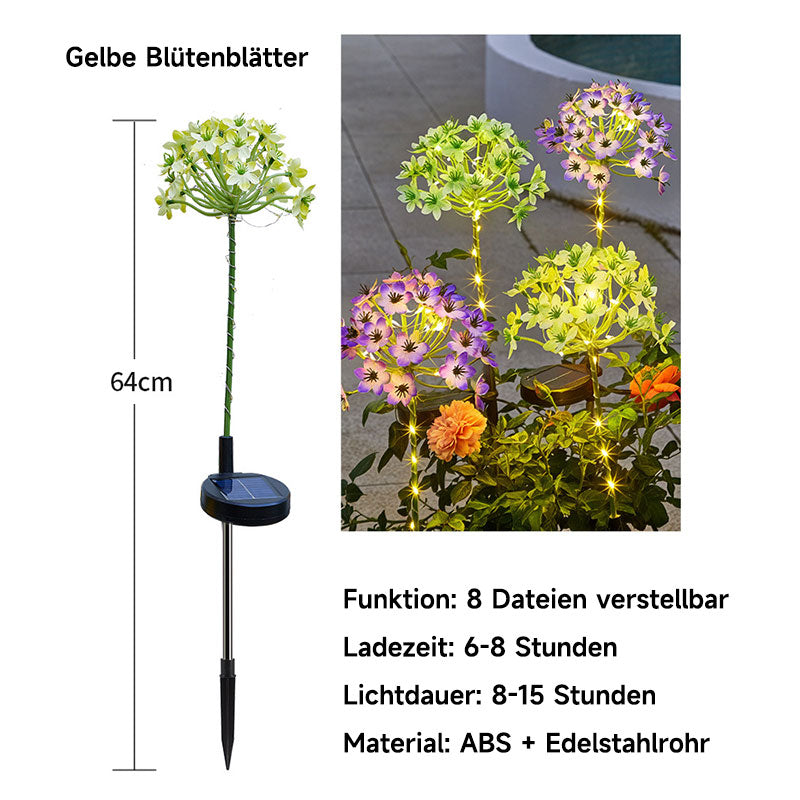 Solar LED Hortensien Lampe – Wasserdichte Gartenleuchte für Außen, Terrasse, Hof & Rasen Dekoration