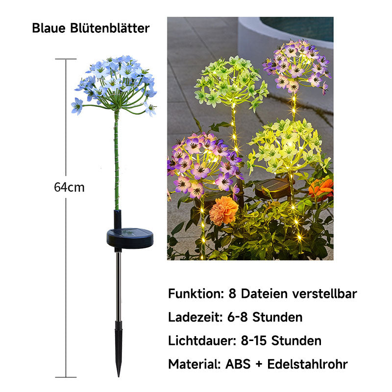 Solar LED Hortensien Lampe – Wasserdichte Gartenleuchte für Außen, Terrasse, Hof & Rasen Dekoration