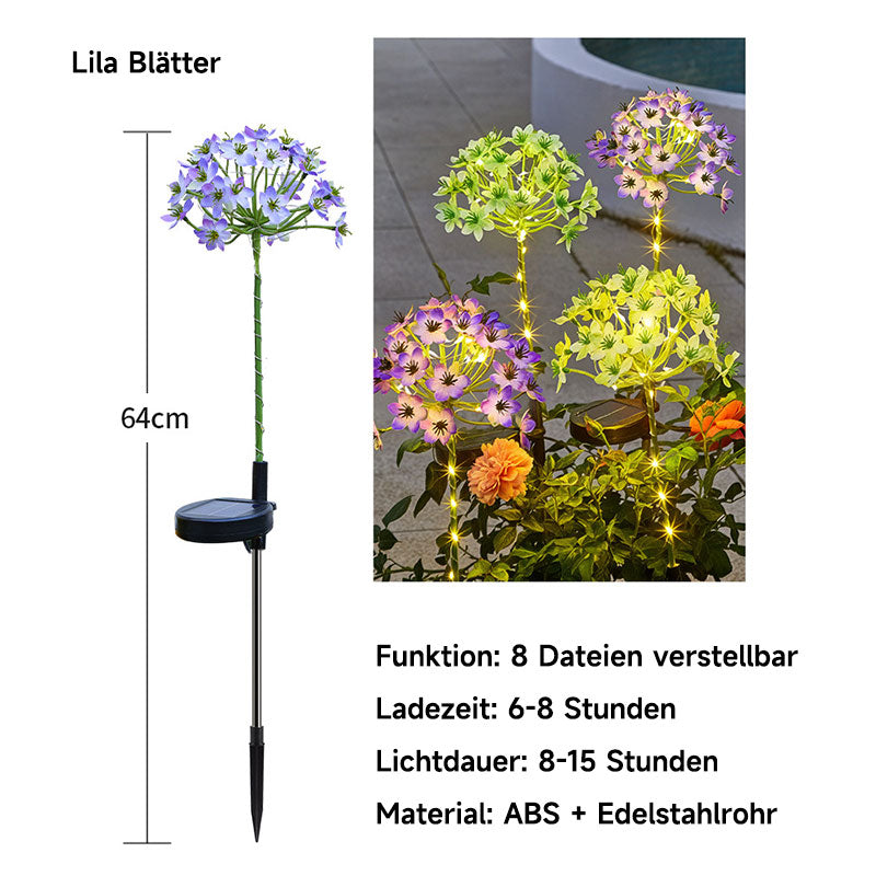 Solar LED Hortensien Lampe – Wasserdichte Gartenleuchte für Außen, Terrasse, Hof & Rasen Dekoration