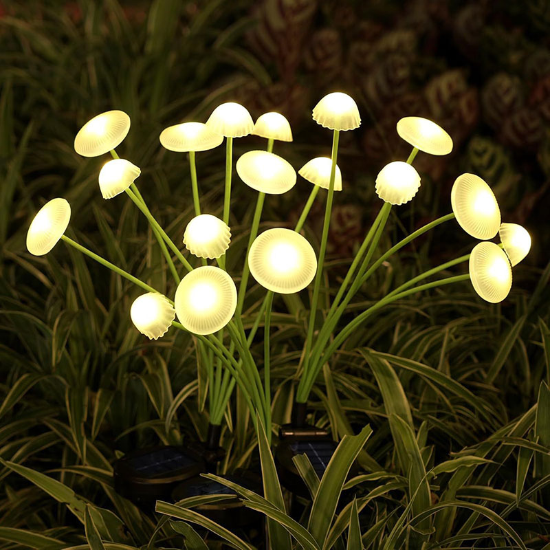 Solar LED Quallen-Lampe – Garten & Terrasse, Wasserdichte Faseroptik Dekoleuchte für Rasen & Hof