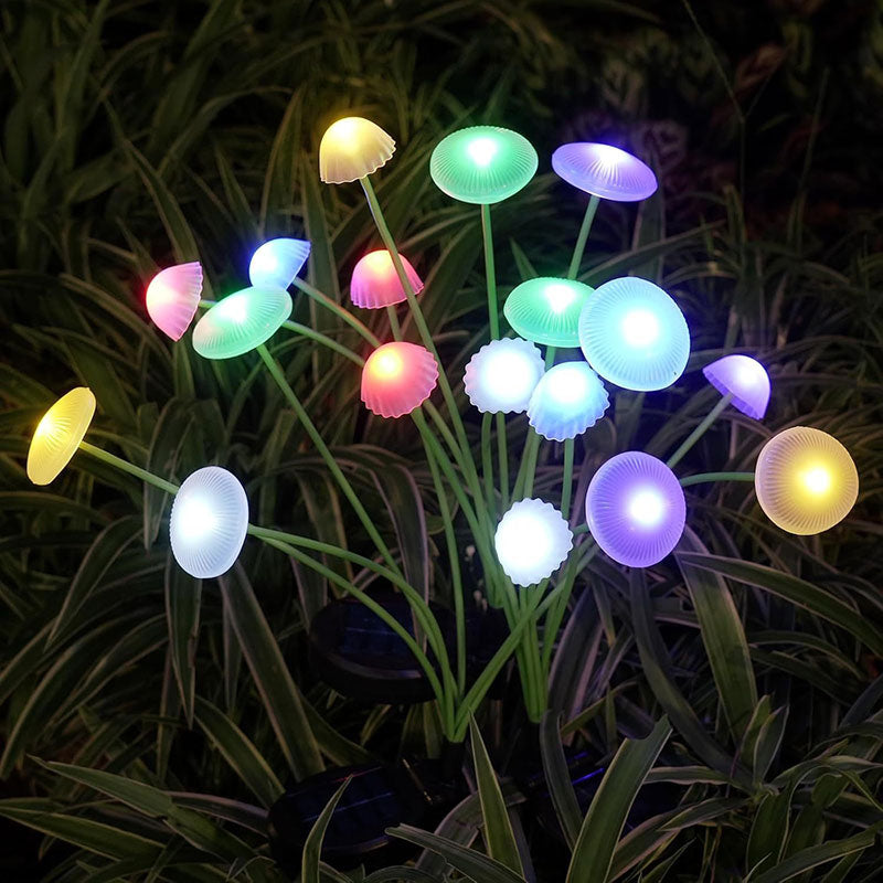 Solar LED Quallen-Lampe – Garten & Terrasse, Wasserdichte Faseroptik Dekoleuchte für Rasen & Hof