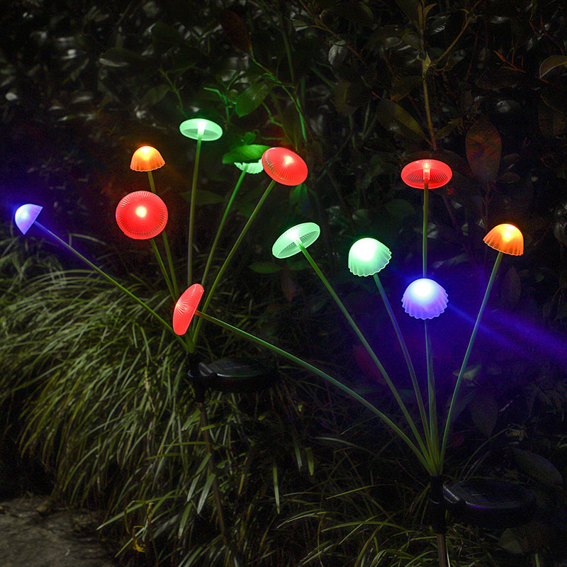 Solar LED Quallen-Lampe – Garten & Terrasse, Wasserdichte Faseroptik Dekoleuchte für Rasen & Hof