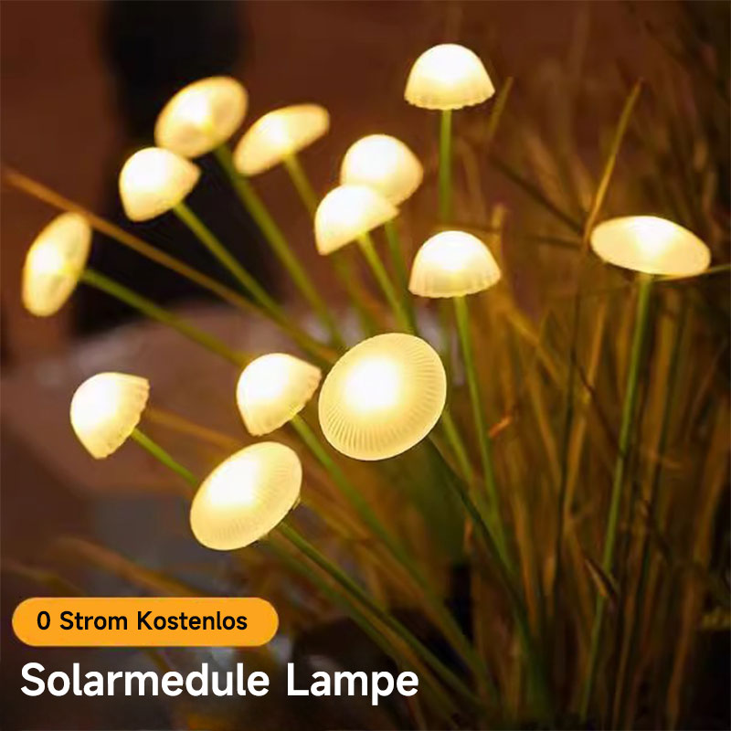 Solar LED Quallen-Lampe – Garten & Terrasse, Wasserdichte Faseroptik Dekoleuchte für Rasen & Hof