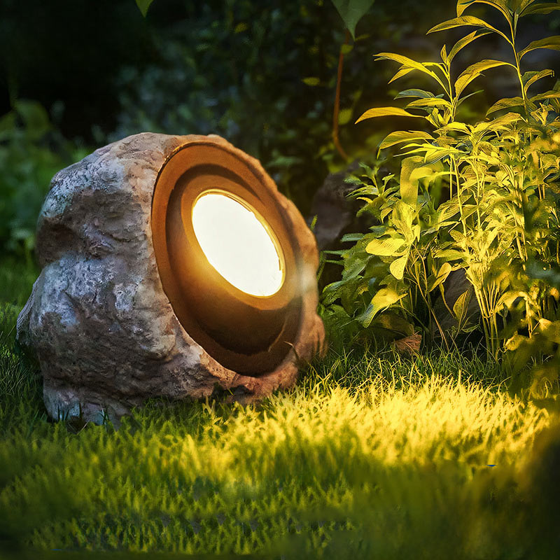 Solar LED Steinlampe Garten Hof Bodenleuchte Wasserdicht Außen Landschaft Beleuchtung