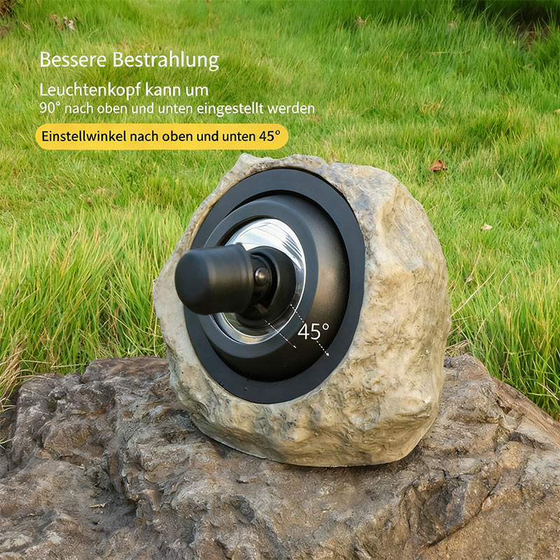 Solar LED Steinlampe Garten Hof Bodenleuchte Wasserdicht Außen Landschaft Beleuchtung