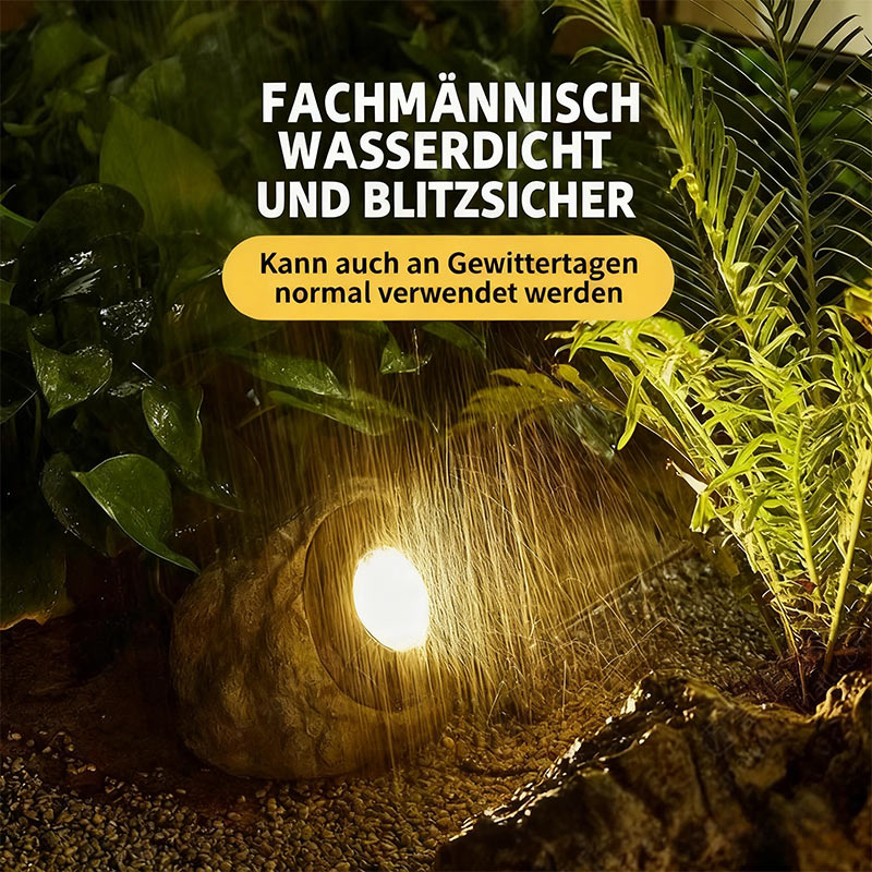 Solar LED Steinlampe Garten Hof Bodenleuchte Wasserdicht Außen Landschaft Beleuchtung