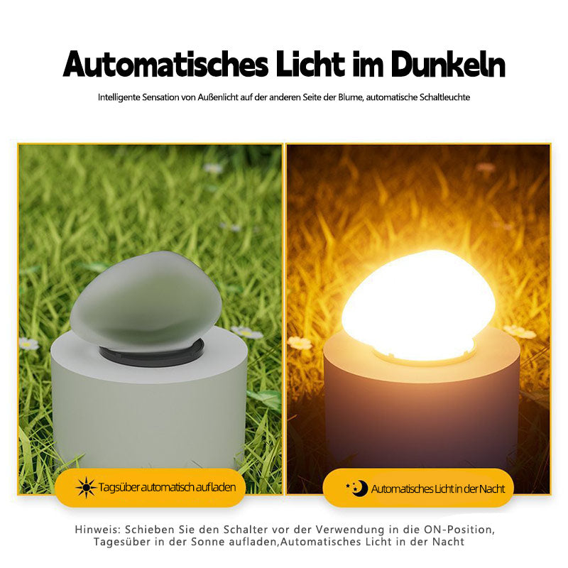 Solar LED Steinlampe – leuchtender Garten- & Rasenpfosten für Hof, Terrasse & Außenbereich