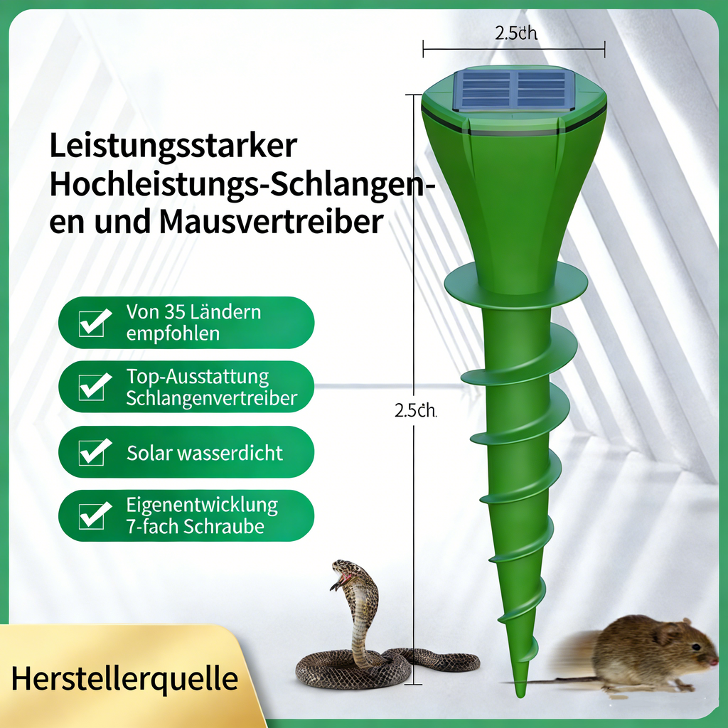 Solar Maulwurfs- und Nagetiervertreiber – Solarbetriebener Maulwurfabwehr für Garten, Feld & Rasen