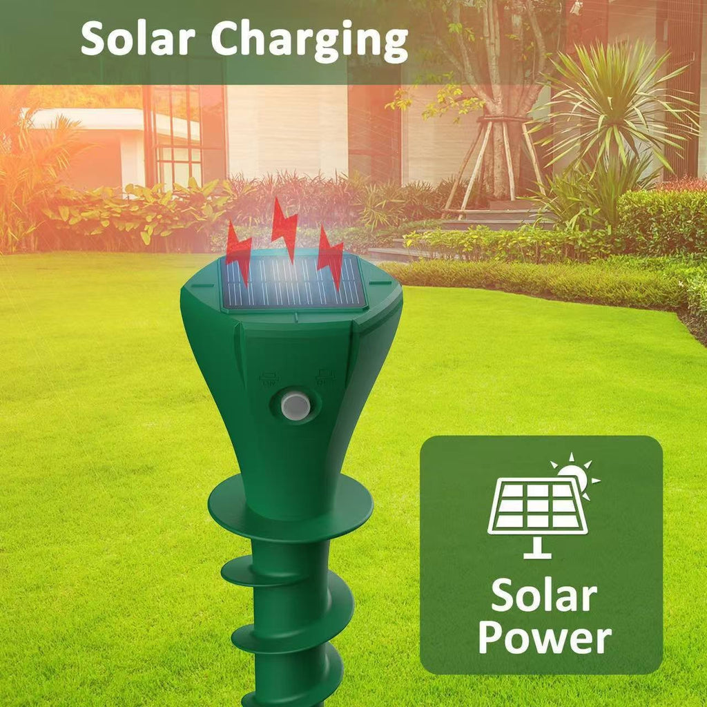 Solar Maulwurfs- und Nagetiervertreiber – Solarbetriebener Maulwurfabwehr für Garten, Feld & Rasen