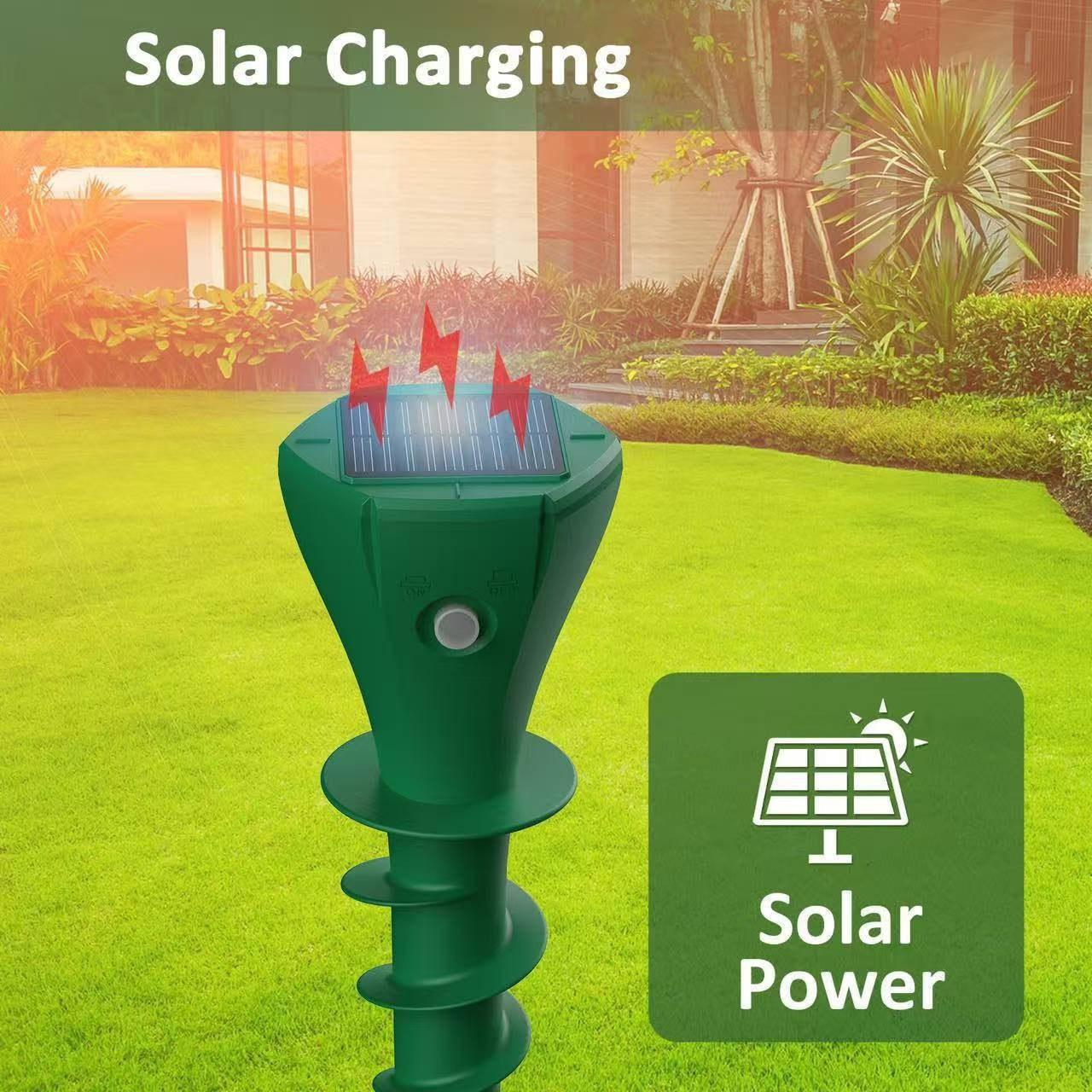 Solar Maulwurfs- und Nagetiervertreiber – Solarbetriebener Maulwurfabwehr für Garten, Feld & Rasen