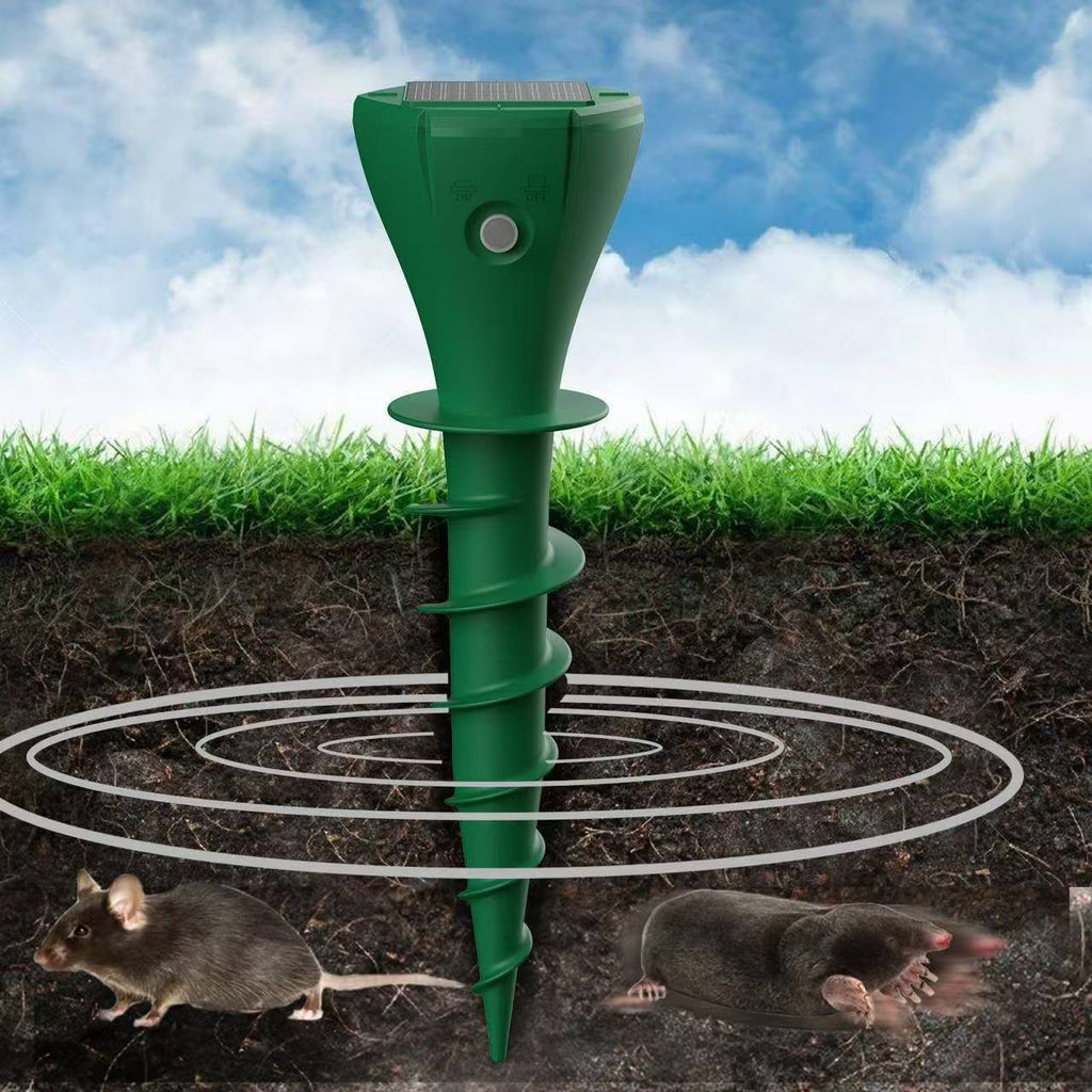 Solar Maulwurfs- und Nagetiervertreiber – Solarbetriebener Maulwurfabwehr für Garten, Feld & Rasen