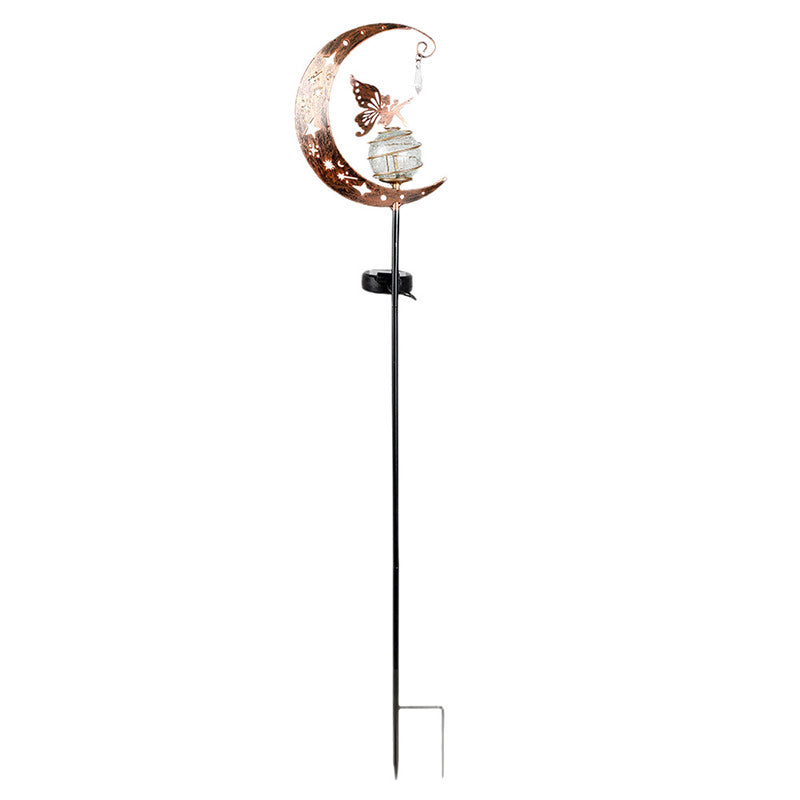 Solar-Mond-Feenlampe – Crackle Glas Erdspieß Lampe für Garten