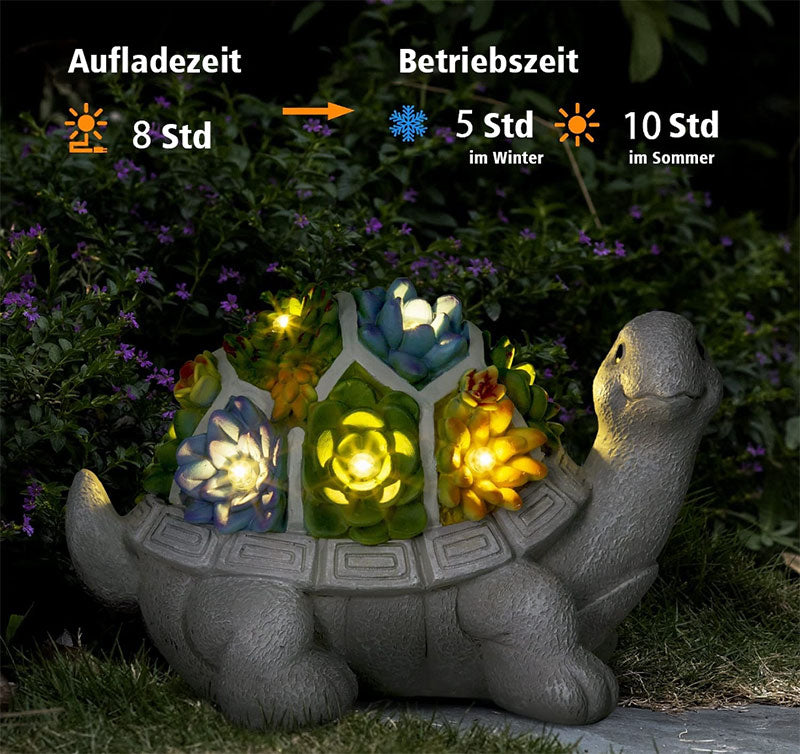 Solar Schildkröten Statue – LED Garten Dekoration für Terrasse, Rasen & Outdoor Haustier Deko