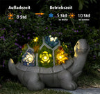 Solar Schildkröten Statue – LED Garten Dekoration für Terrasse, Rasen & Outdoor Haustier Deko
