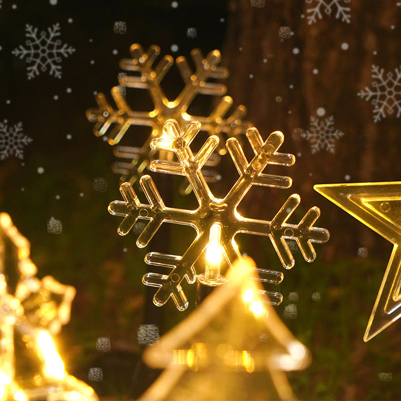 Solar Weihnachts Gartenlichterkette – LED Außenlampe mit Glocken & Weihnachtsmann