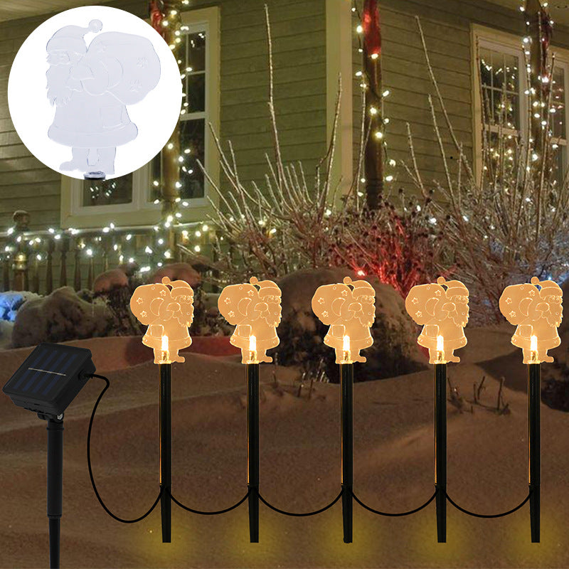 Solar Weihnachts Gartenlichterkette – LED Außenlampe mit Glocken & Weihnachtsmann