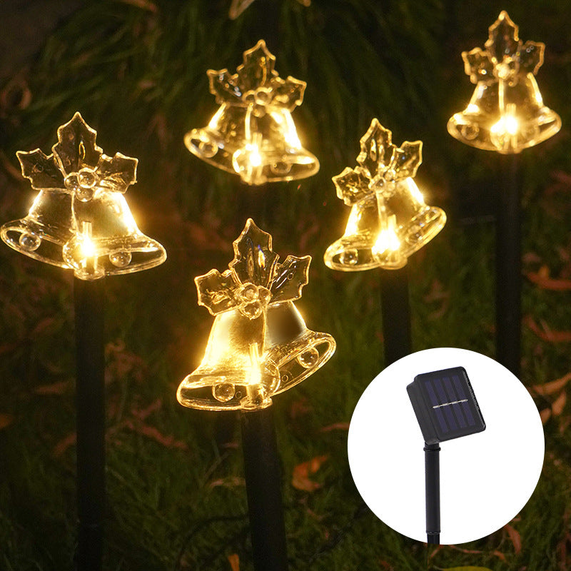 Solar Weihnachts Gartenlichterkette – LED Außenlampe mit Glocken & Weihnachtsmann