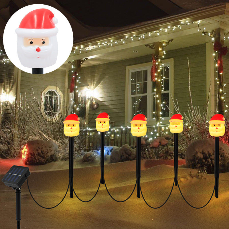 Solar Weihnachts Gartenlichterkette – LED Außenlampe mit Glocken & Weihnachtsmann