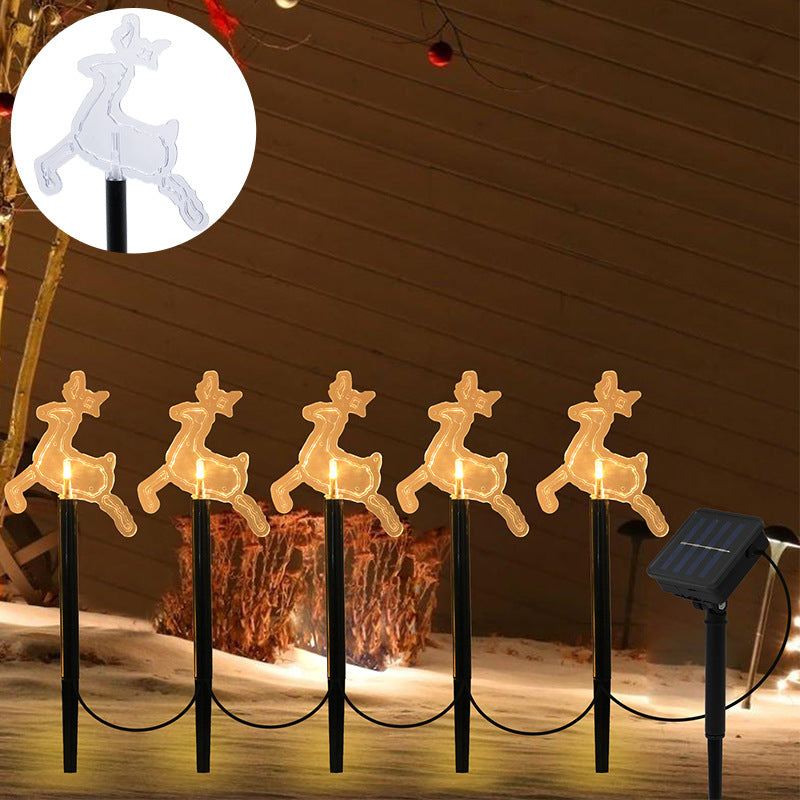 Solar Weihnachts-LED Lichterkette – Outdoor Garten Erdspieß Beleuchtung, Stern & Schneeflocken Dekoration für Terrasse & Hof