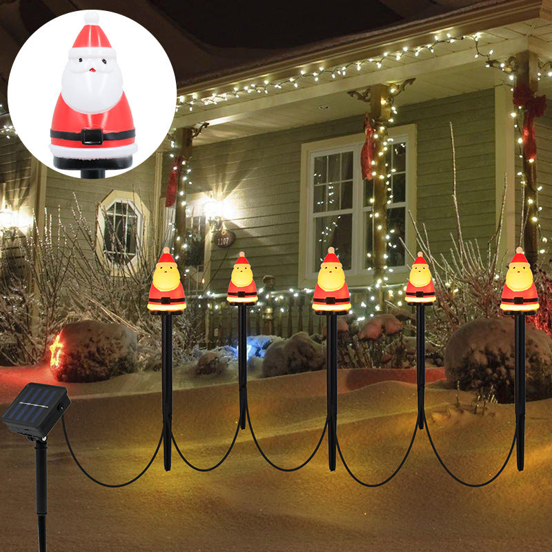 Solar Weihnachts-LED Lichterkette – Outdoor Garten Erdspieß Beleuchtung, Stern & Schneeflocken Dekoration für Terrasse & Hof