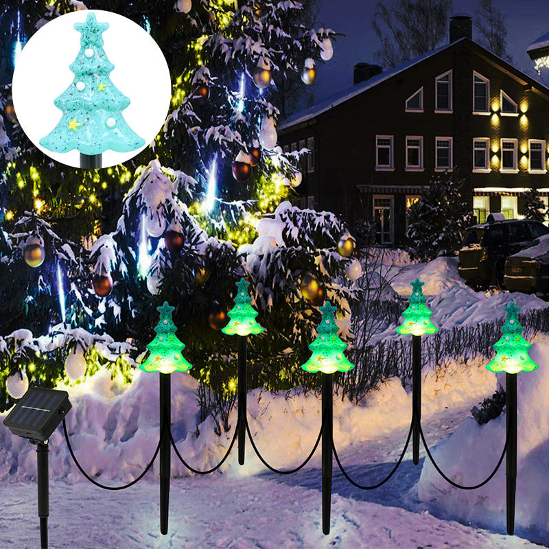 Solar Weihnachts-LED Lichterkette – Outdoor Garten Erdspieß Beleuchtung, Stern & Schneeflocken Dekoration für Terrasse & Hof